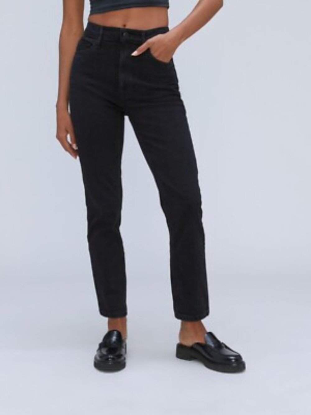 Everlane The Cheeky Jean Crop Light Black Denim sz 27 Classic Casual Pants